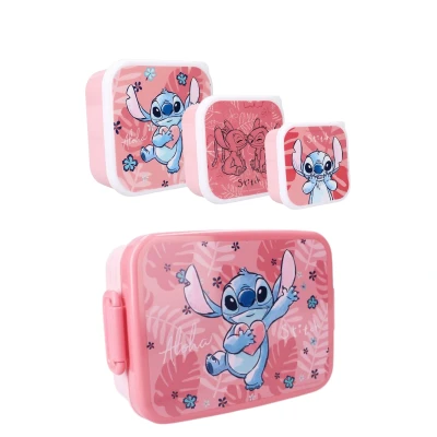 Afbeelding van Lilo &amp; Stitch Lunchset; Lunchbox en 3 in 1 Snackbox