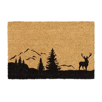 Afbeelding van Relaxdays deurmat kokos entreemat droogloopmat schoonloopmat print 40 x 60 cm