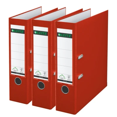 Afbeelding van Leitz 180 Ordner Kunststof 80 mm 3 stuks A4 Rood