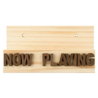 Afbeelding van Navaris houten houder voor LP&#039;s LP standaard of wandrek Tot 8 NOW PLAYING design