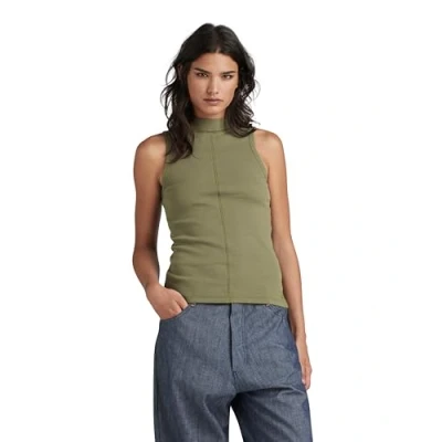Afbeelding van G STAR RAW Open Back Mock slimsl, groen (Dk Shamrock D24502 d595 7159), L