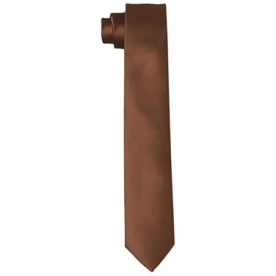 Afbeelding van DonDon stropdassen voor heren handgemaakt zijde look 6 cm Bruin