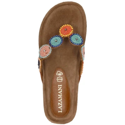 Afbeelding van Lazamani Slippers Dames Leer Mara Multi maat 37