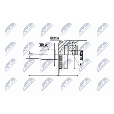 Afbeelding van Homokineet reparatie set, aandrijfas NTY NPZ LR 007