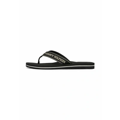 Afbeelding van Tommy Hilfiger Jacquard LOGO FINE Cleat Flipflops Teenslippers, Dames, Maat: 41, Black Polyester