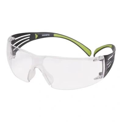 Afbeelding van 3M SecureFit 400 Veiligheidsglas, Krasbestendig, Anticondens, Zwart/Groen, 2C 1.2 1 FT Etikettering