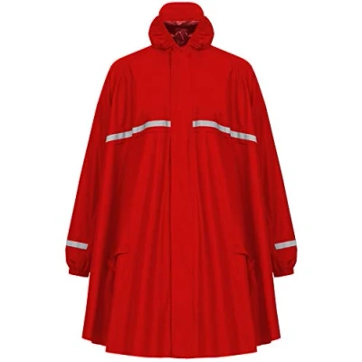 Afbeelding van HOCK Regenponcho met ritssluiting en mouwen, fietsponcho, waterdicht ademend, capuchon reflectoren, regenbescherming, hoogwaardige regenkleding