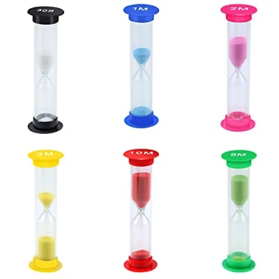 Afbeelding van moinkerin zandlopers, set van 6 stuks, kleine 30 s/1 min/2 min/3 min/5 min/10 minuten, voor kinderen, het poetsen, school, dagverzorging, kantoor, tijdgestuurde activiteiten