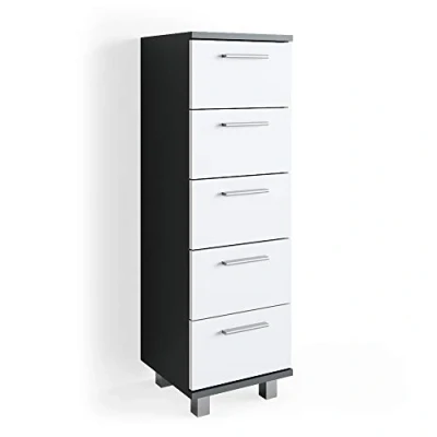 Afbeelding van Vicco Badkamerkast &quot;Ilias&quot;, Antraciet/Wit, 30 x 95 cm
