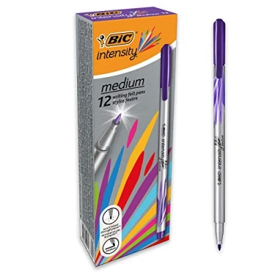 Afbeelding van BIC Intesity medium Viltstiften, punt, 0,8 mm, violet, 12 stuks