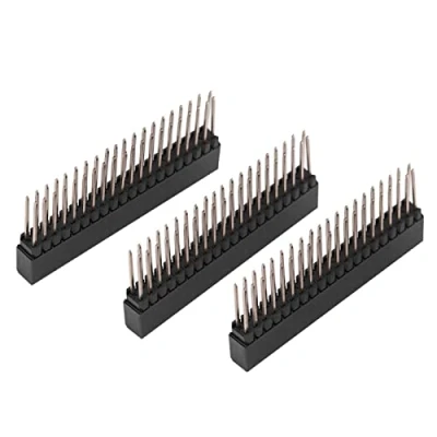 Afbeelding van 3 stuks 2 x 20 pinnen, extra lange vrouwelijke pin met 2,54 m scheidingsafstand header socket compatibel met, PCB