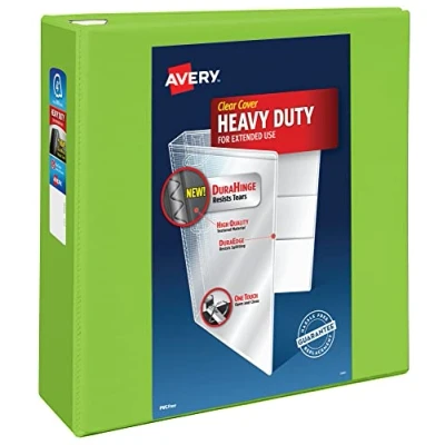 Afbeelding van Avery Heavy Duty View 3 ringband, 4&quot; One Touch EZD ring, houdt 8,5&quot; x 11&quot; papier, 1 Chartreuse Binder (79812)