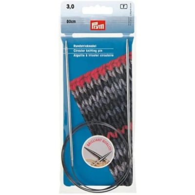 Afbeelding van Prym 212124 rondbreinaalden MS 80 cm 3,00 mm zilverkleurig rondbreinaald, messing, 3
