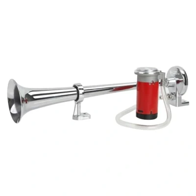 Afbeelding van Rupse Claxon, toeter, luchthoorn, persluchthoorn, auto hoorn met compressor, 150 dB, 12 V, voor personenauto&#039;s, vrachtwagens, boten, motorfietsen, zilver