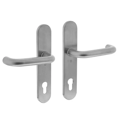 Afbeelding van Intersteel Deurkruk Rond op schild profielcilindergat 92mm RVS