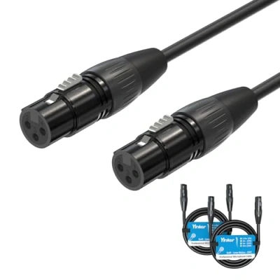 Afbeelding van Yinker XLR Vrouwelijk naar Kabel, 3 pins Microfoon Mic Cord voor Audio en Geluidsapparatuur (5ft/1,5m, 2pack)