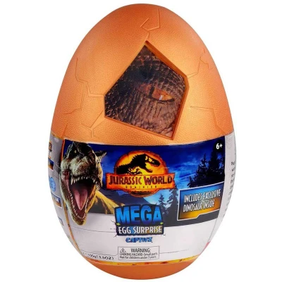 Afbeelding van Jurassic World Captivz Dominion Mega Egg 28CM! Speelset met 3 Dinosaurussen, Voertuig en Meer! Vanaf jaar