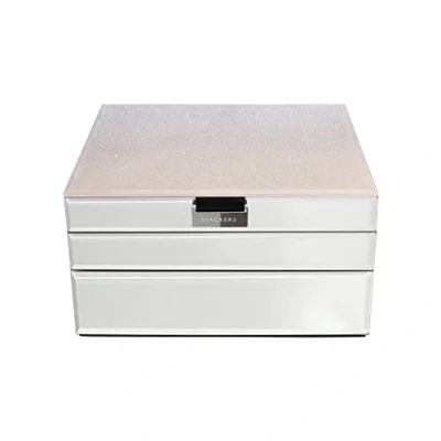 Afbeelding van Stackers Roze glas klassieke sieradendoos set van 3