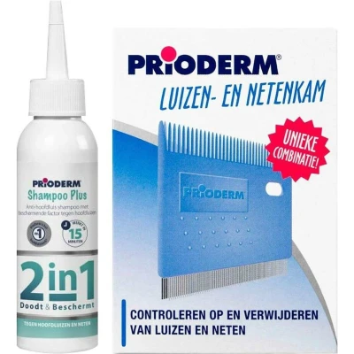 Afbeelding van Prioderm Shampoo Plus + Luizen en Netenkam Pakket