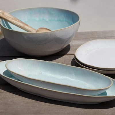 Afbeelding van Costa Nova servies ovale schaal 41 cm Eivissa zeeblauw aardewerk H 4,7