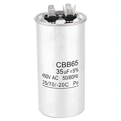 Afbeelding van CBB65A 450V 35UF ronde condensator, aluminiumfolie airconditioning startcondensator, aandrijfcondensator voor industriële installaties
