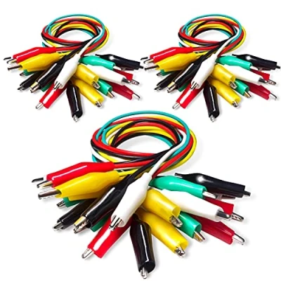 Afbeelding van Cleqee 30 STKS Dual Alligator Clips Test Leads Set, Kleurrijke Dubbelzijdige Krokodil Klemmen 50cm Jumper Draad
