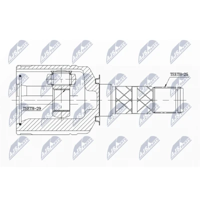 Afbeelding van Homokineet reparatie set, aandrijfas NTY NPW SB 013