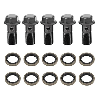 Afbeelding van RemBanjo Bout, 5 stks Motorfiets Banjo Bouten &amp; Wasmachines voor Remklauw Hoofdcilinder M10 x1.25/M10 * 1.0mm M10x1.25mm Standaard