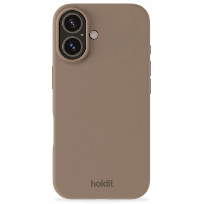Afbeelding van Apple iPhone 16 Hoesje Siliconen en TPU (zacht) Holdit Hardcase/Backcover Bruin Telefoonhoesje