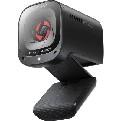 Afbeelding van Anker PowerConf C200 2K USB webcam, webcam voor laptops, microfoons met ruisonderdrukking en K.I, stereo microfoons, instelbare kijkhoek, lichtcorrectie, geïntegreerde camera afdekking