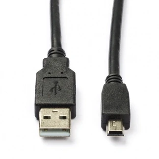 Afbeelding van USB A naar Mini kabel 5 meter 2.0 (100% koper, Zwart)