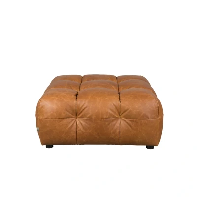 Afbeelding van Dutchbone Hackman Hocker Leather Cognac