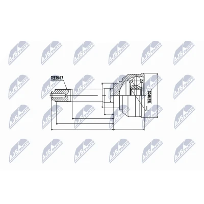Afbeelding van Homokineet reparatie set, aandrijfas NTY NPZ IS 002