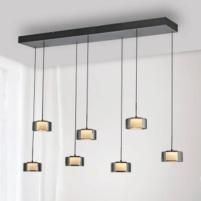 Afbeelding van Paul Neuhaus 7 lichts hanglamp Rika zwart 2115 18