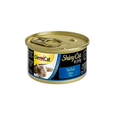 Afbeelding van 6x70g ShinyCat in Gelei Tonijn GimCat Kattenvoer