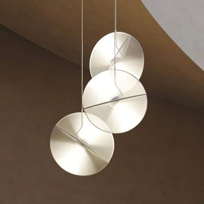 Afbeelding van Maytoni Reflex LED hanglamp, stoffen kappen, 3 lamps