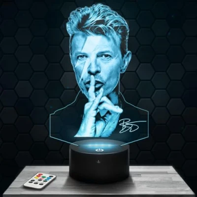 Afbeelding van Nachtlampje, Touch Nachtlampje D. Bowie 3D LED illusie, cadeau idee voor Kerstmis, verjaardag, jongens en meisjes, nachtlamp, kinderkamer of volwassene TOP
