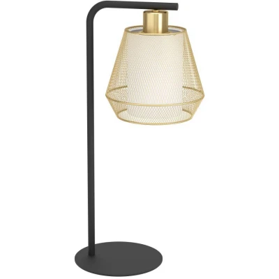 Afbeelding van EGLO Ciudadela Tafellamp E27 50 cm Zwart/Goud/Wit Staal/Textiel