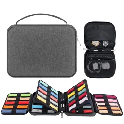 Afbeelding van Enbagold horlogeband organizer, tas, uitbreidbare opbergtas voor 40 riemen, waterdicht nylon horlogeband, opslag en horlogebandpinnen (grijs)