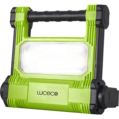 Afbeelding van LUCECO LWR18BG EU Bouwlamp, oplaadbaar, 20 W, draagbare werklamp, 1800 lumen, IP54 waterdicht, acculamp 4.400 mAh batterij, zwart groen,