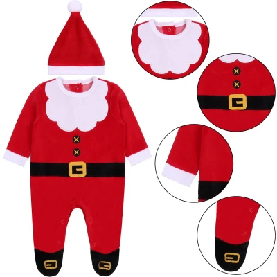 Afbeelding van Kerst babyromper + kerstmuts / 6 9m 74 cm