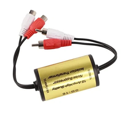 Afbeelding van Golvery Ground Loop Noise Isolator voor Audiosysteem PC Stereo Auto met 3,5 mm stekker of jack elimineert ongewenste geluiden, verbetert het radiosignaal