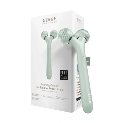 Afbeelding van GESKE SmartAppGuided™ Sonic Facial Roller 4 in 1 Dermaroller Apparaat voor gezicht Dermarol Professionele gezichtsroller Verstevigt en definieert de huid van het