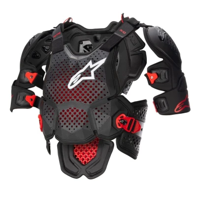 Afbeelding van Alpinestars 2024 A 10 V2 Full Bodyprotector Antraciet / Zwart Rood maat M/L