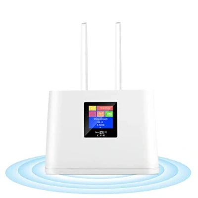 Afbeelding van KuWFi 4 G LTE router met simkaart, 300 Mbps draadloze WLAN simsleuf voor thuis/kantoor, ondersteunt B1/B3/B5/B7/B8/B20, 10 wifi gebruikers