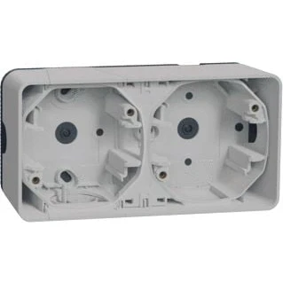 Afbeelding van Opbouwbehuizing 2 voudig Horizontaal Opbouw Polarwit Mureva Styl Schneider Electric MUR39914