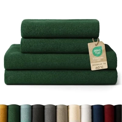 Afbeelding van Blumtal Terry Handdoeken Set 2 x Baddoek &amp; Handdoek: Donkergroen