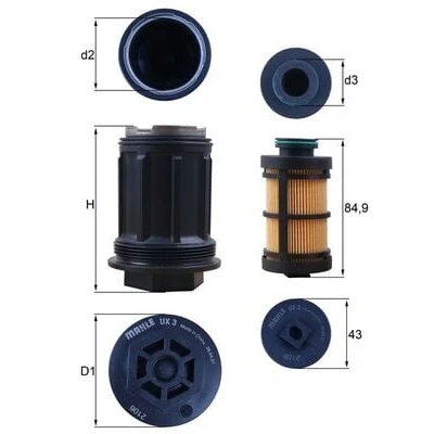 Afbeelding van Mahle Original Ureumfilter UX 3KIT