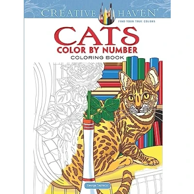 Afbeelding van Creative Haven Cats Color by Number Coloring Book