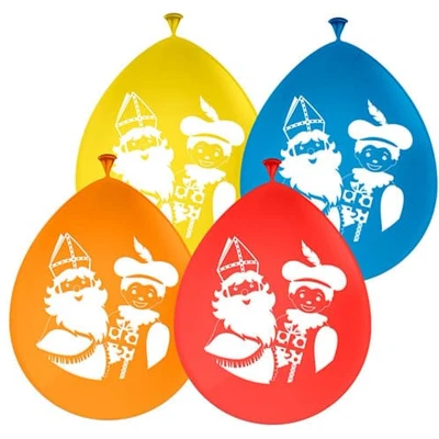 Afbeelding van Folat Ballonnen Sinterklaas en Piet 8 stuks